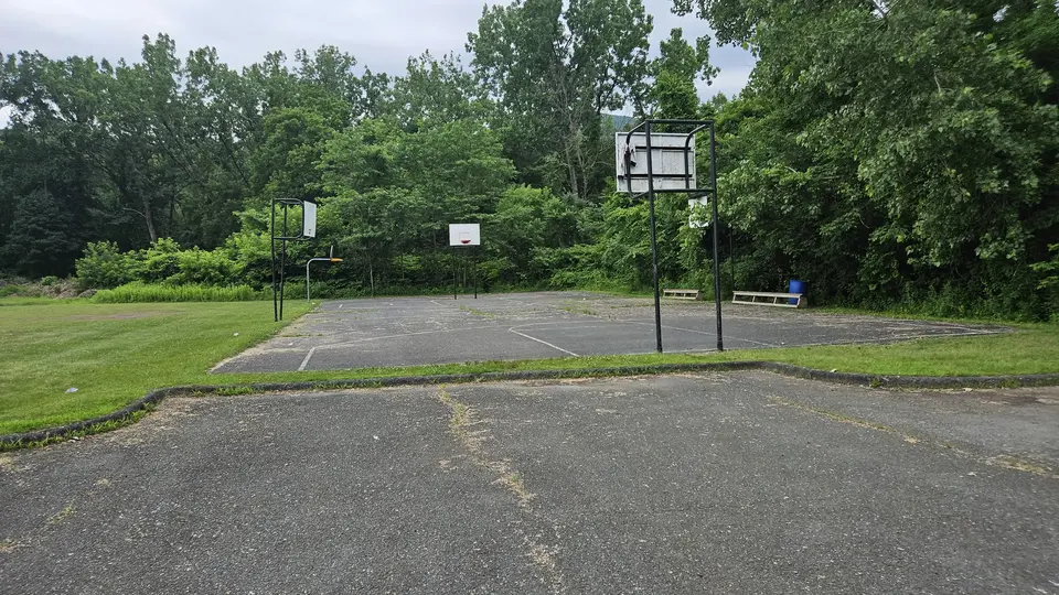 The basketball court.