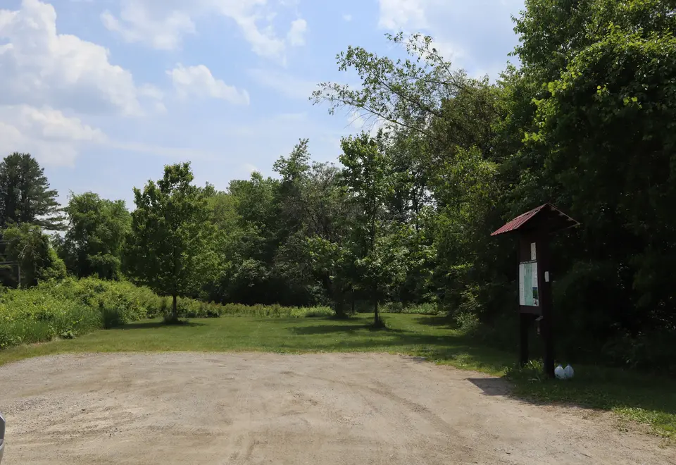 Dirt parking area for the Appalachian Trail.