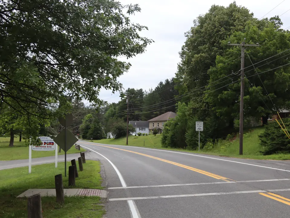 Entrance to Card Pond from Great Barrington Road.