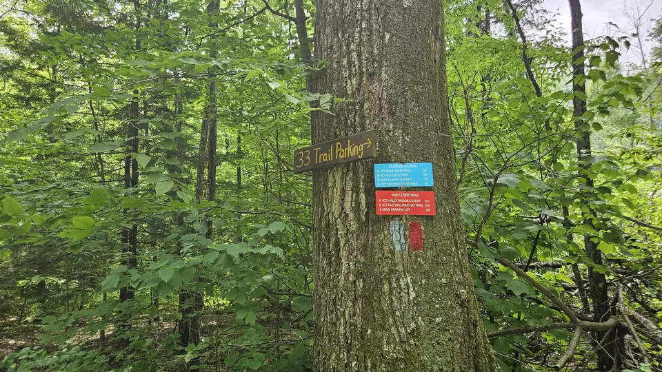 The trailhead sign