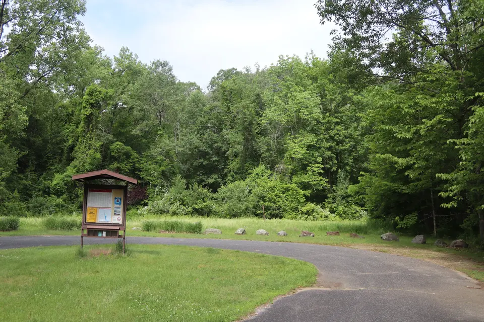 Parking area for Colebrook River Lake.