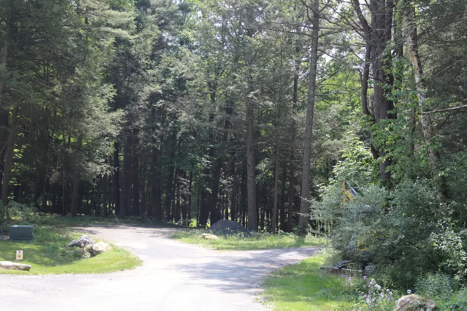 The end of Hillsdale Road, with access to Karner Brook Wildlife Management Area at the end of the cul-de-sac