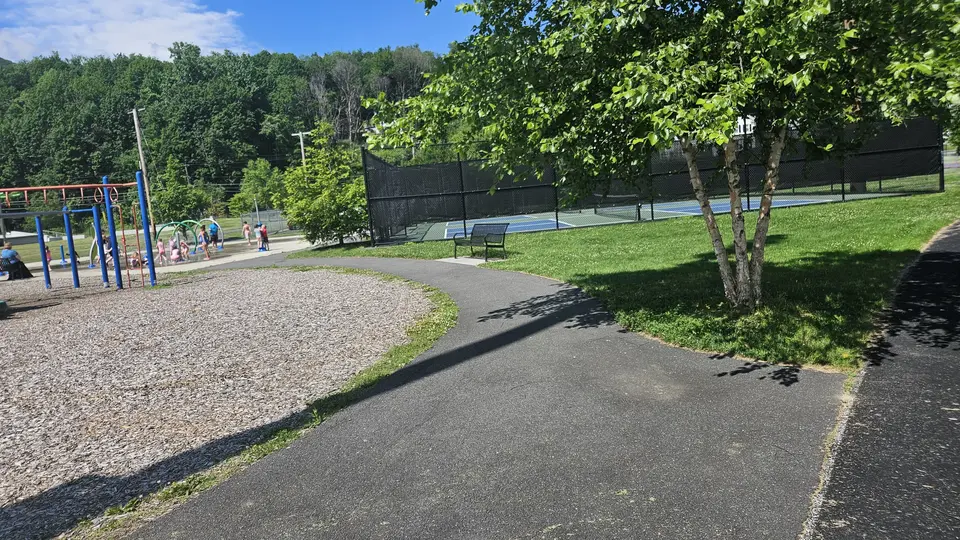 The paved path.