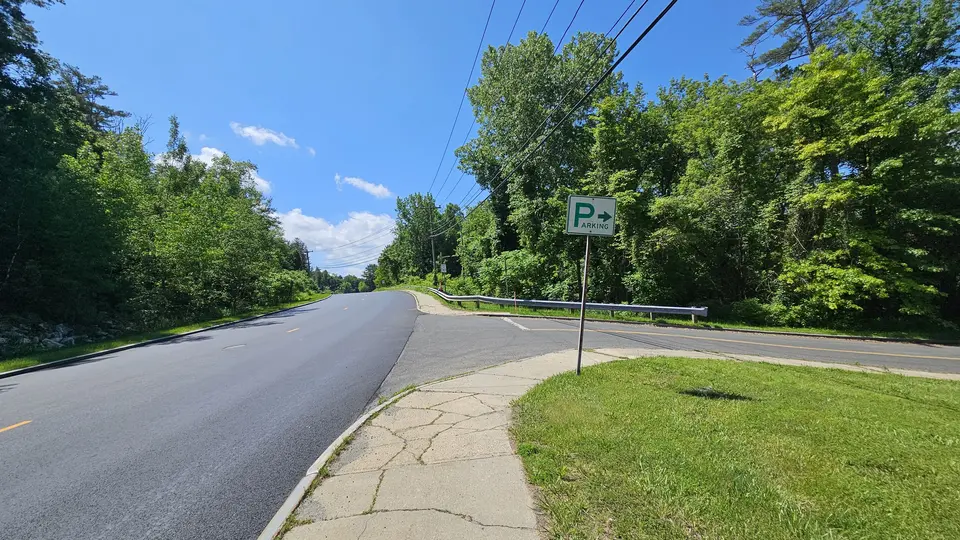 The entrance to the parking lot