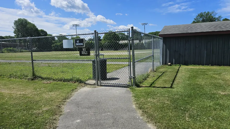 The entrance to the baseball field.