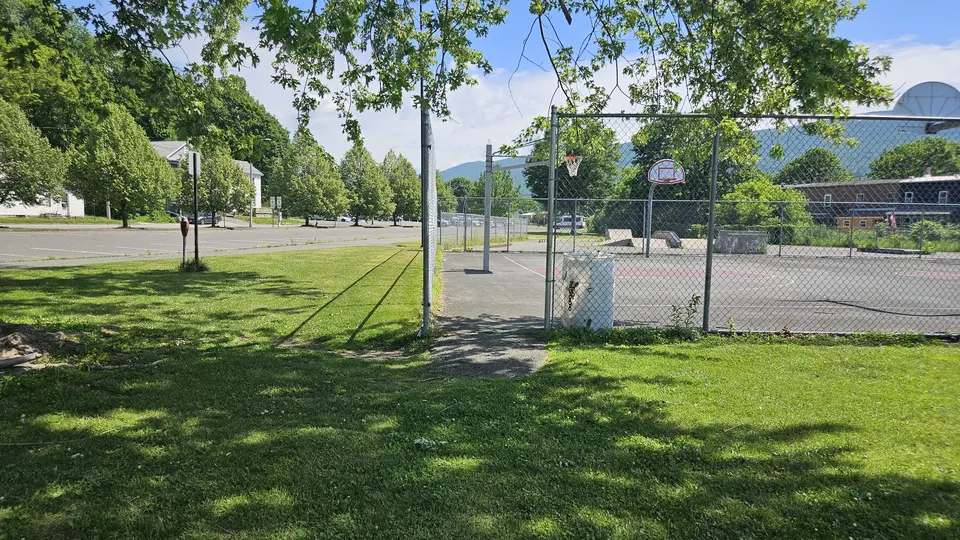 The entrance to the basketball court.