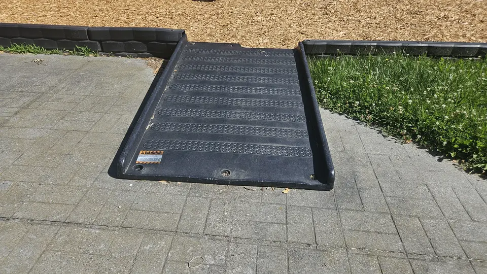 A ramp to get into the playground.