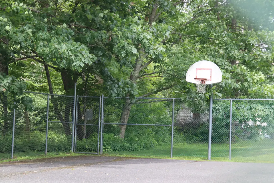 Basketball court at the Sandisfield Library Park.