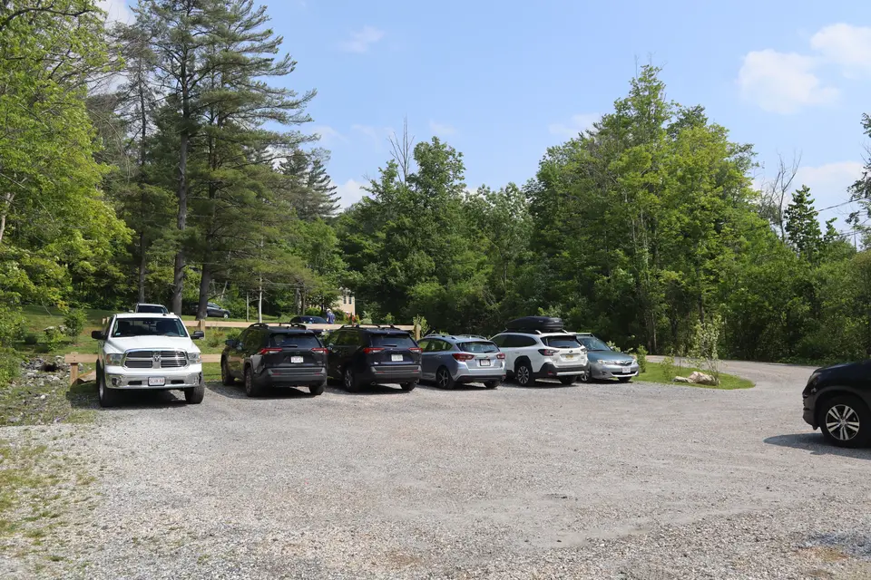 Parking area for Stockbridge Town Beach. Parking is designated for Stockbridge residents and their guests only.