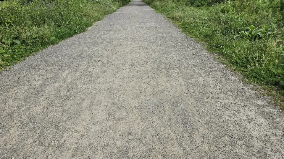 The dirt path.