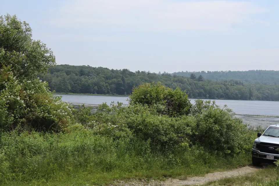 Access to Three Mile Pond, pictured in the bottom right.