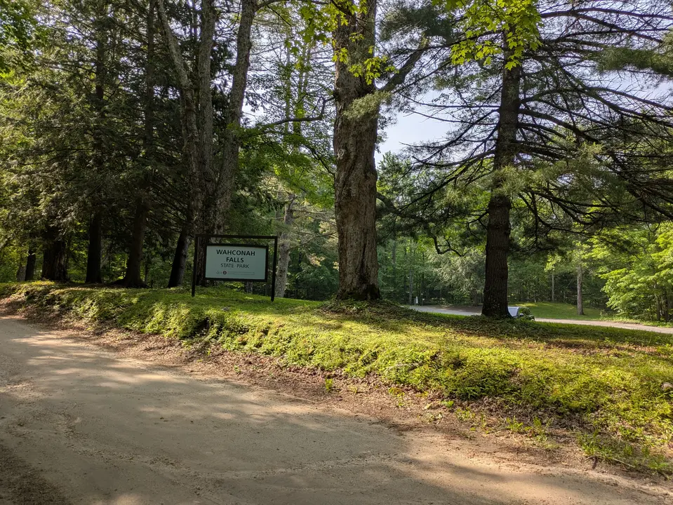 Wahconah Falls State Park entrance sign