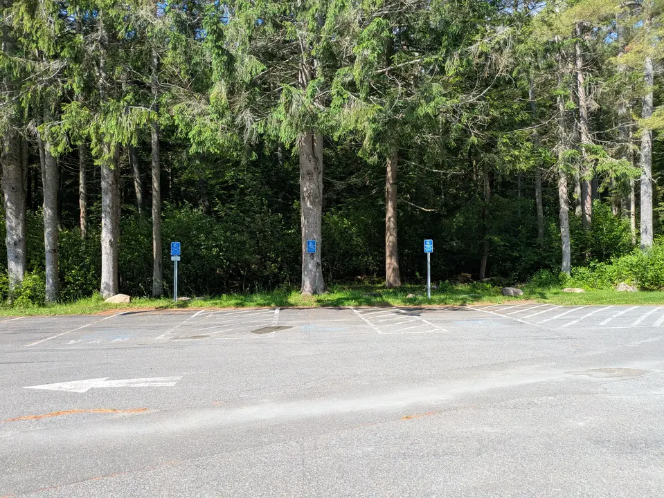 Accessible parking spots down in the main parking lot