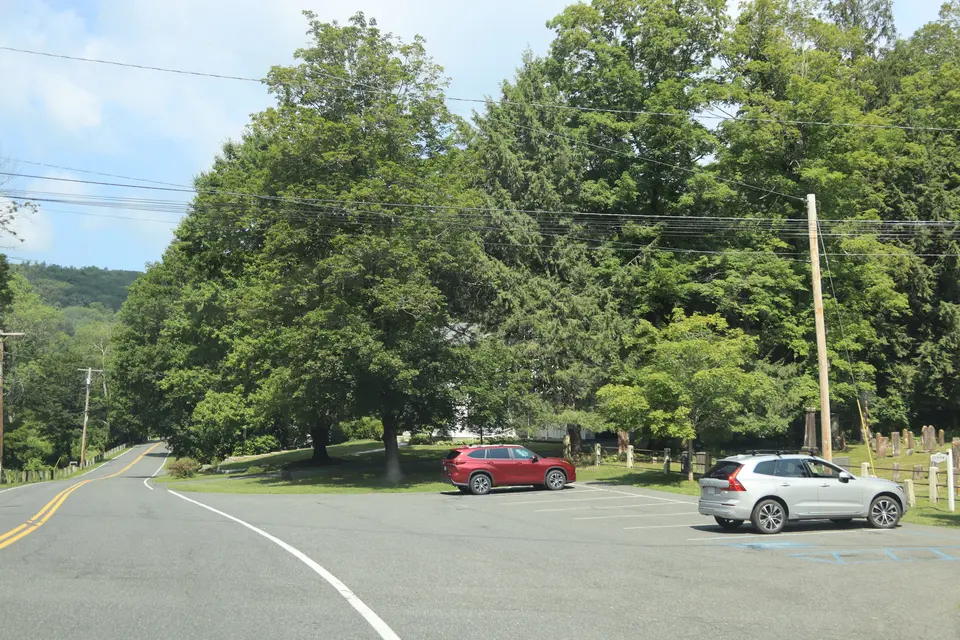 The paved, flat parking area for Alford Town Hall and Park.