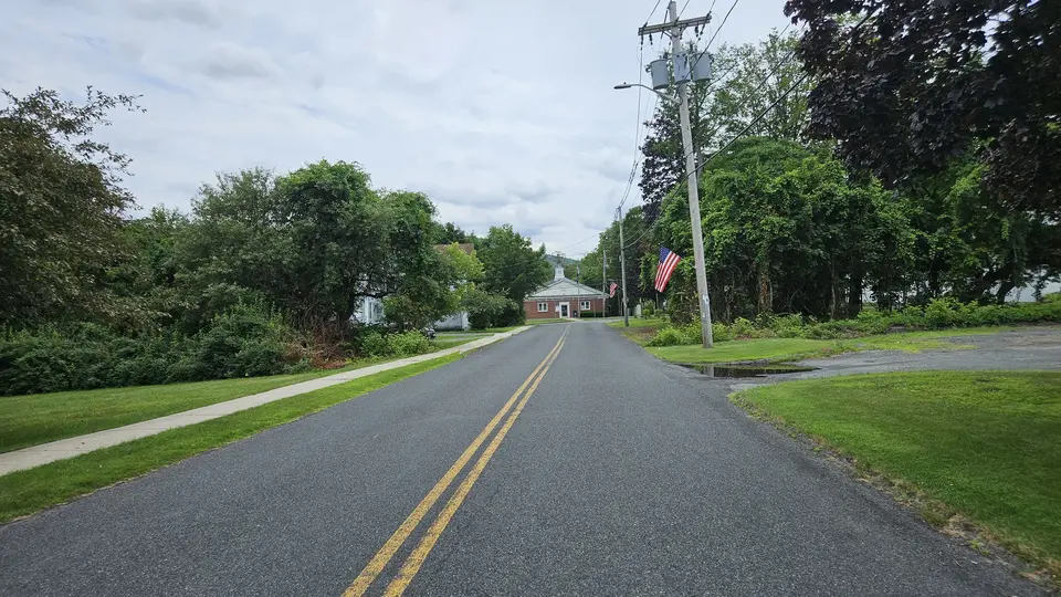 The road that runs by the parking lot for the AT.