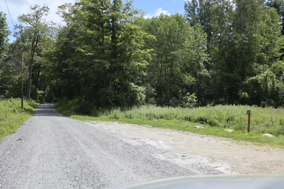 Parking area off Sodom Road (right), designated for Ashintully Garden visitors.