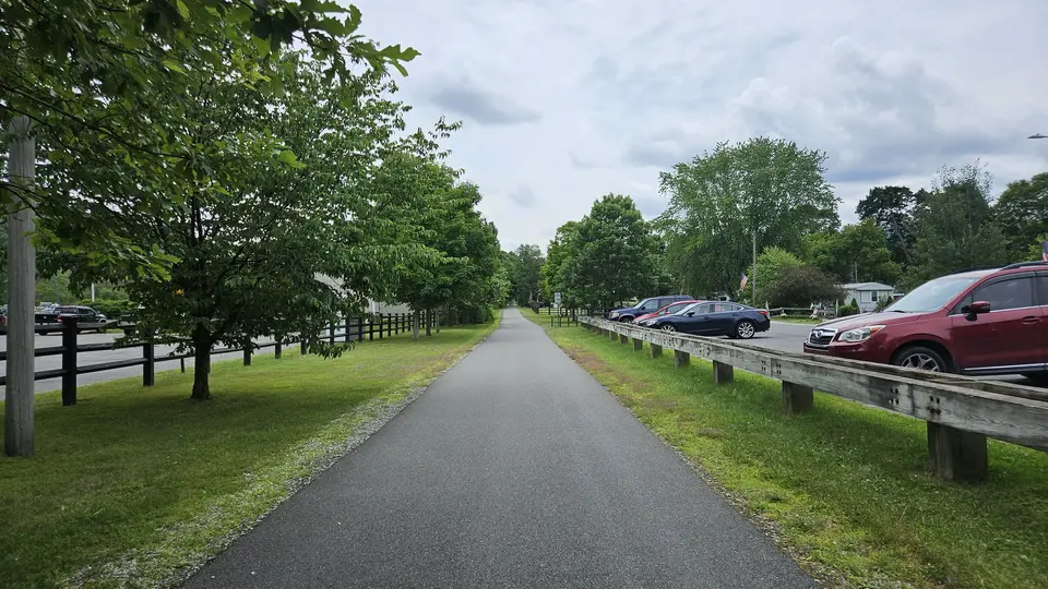 The Ashuwilticook Trail adjacent to the parking lot.