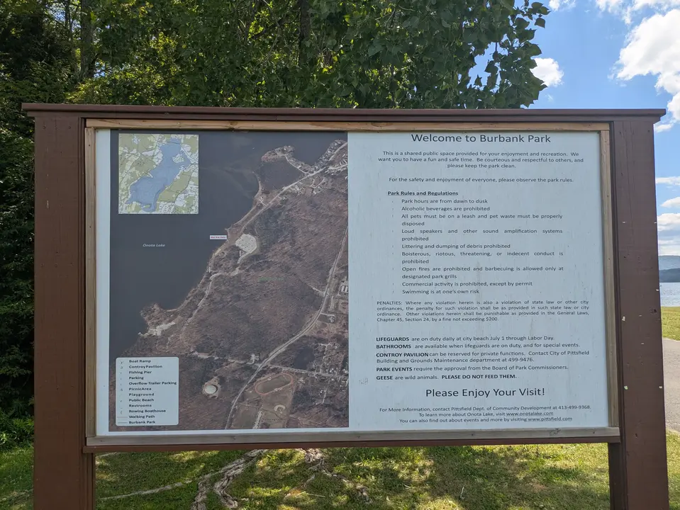 Informational sign located at Burbank Park Beach