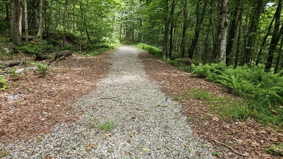 The rocky road section of the trail (1.4 miles).