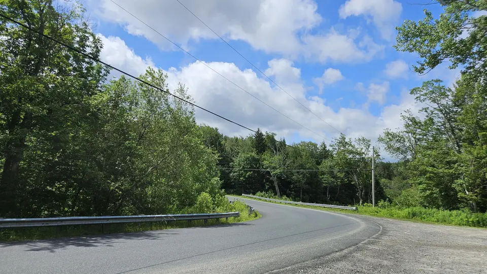 The road by the parking area.