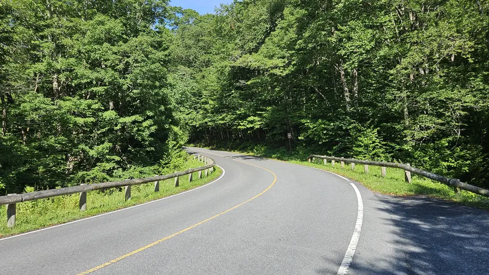The road by the parking lot.