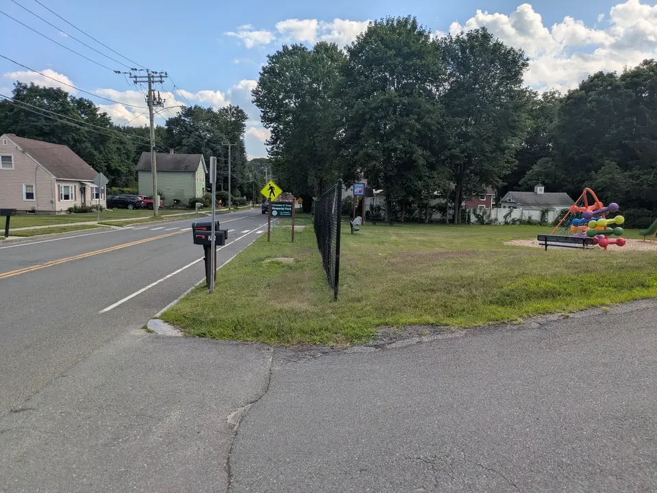 View of the park from the street