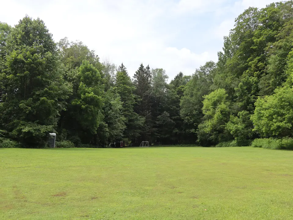 The soccer field on Ferncliff Reservation.