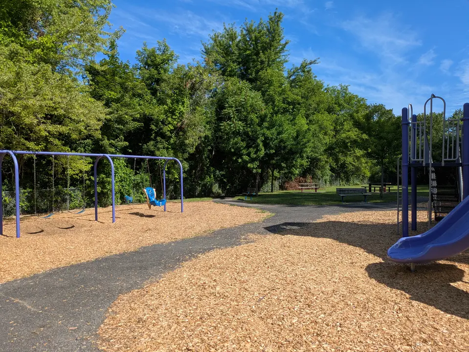 Path running through the middle of the playground