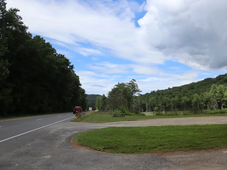 Entrance to the North area of Fountain Pond State Park, off Route 7, facing North.