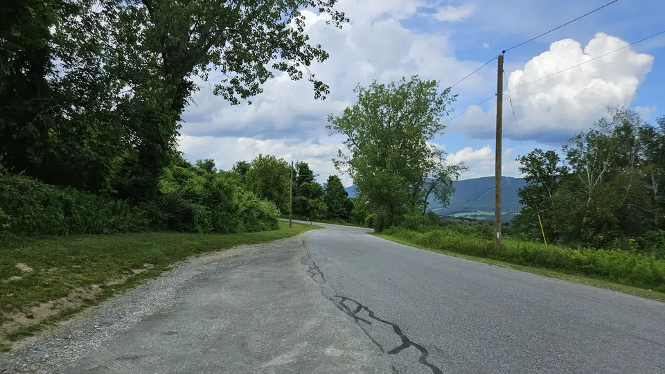 The road by the parking pull-off.
