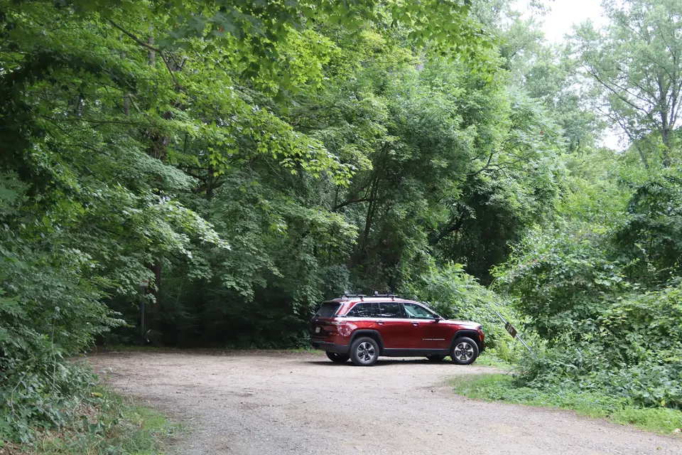 Parking area for Housatonic Riverfront Access at Brookside Road.