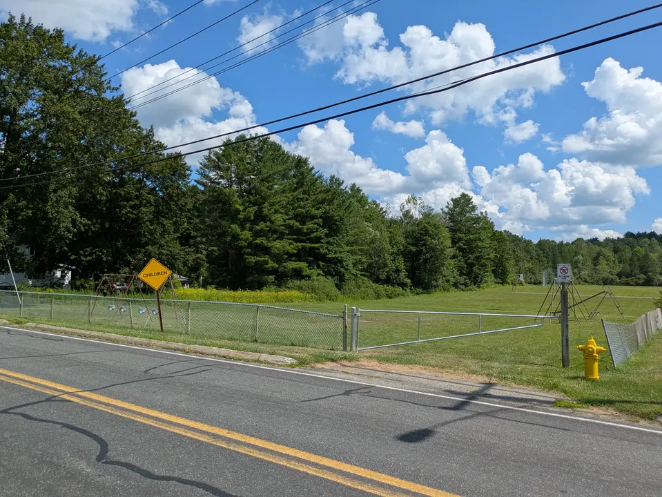 View of the park from the street