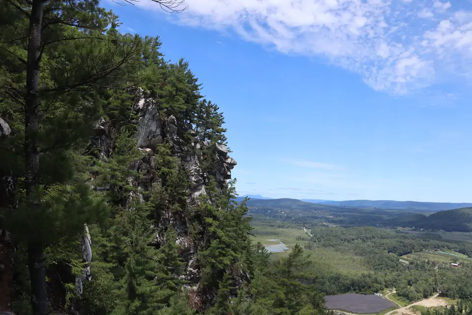 View of Devils Pulpit rock formation.