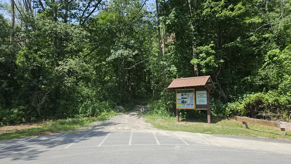The trailhead, with an informational sign.