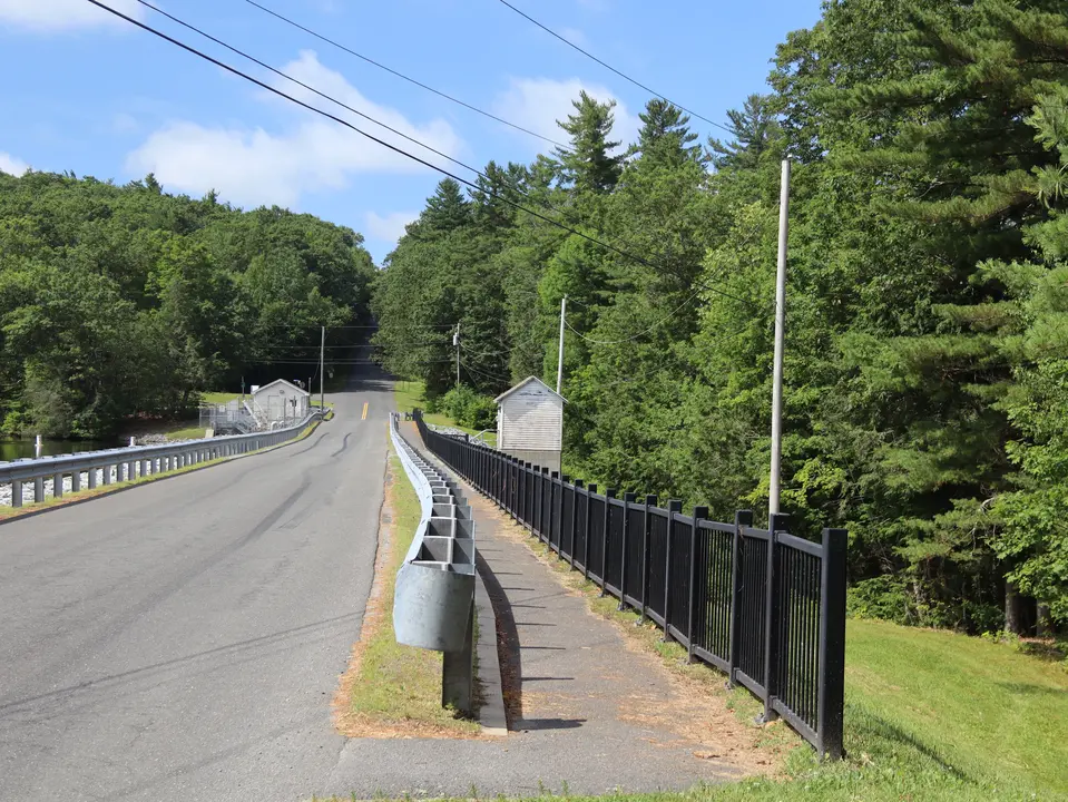 Otis Reservoir Dam walkway.