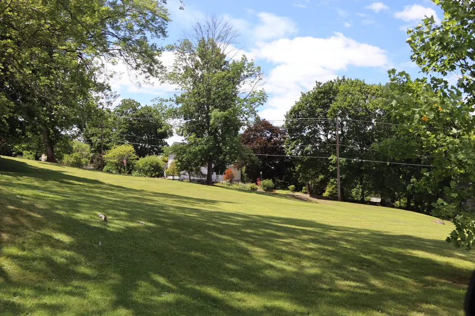 View of a hill that makes up Park Street Park.