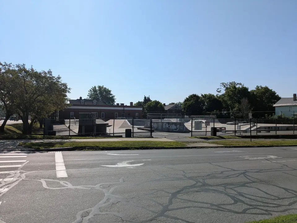 View of the Pittsfield Skate Plaza from the street