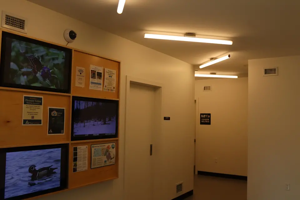 Accessible Restrooms located in the Barn Building.