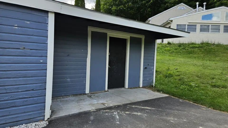 The restrooms building.