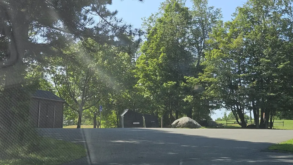 The entrance drive into the campsite.