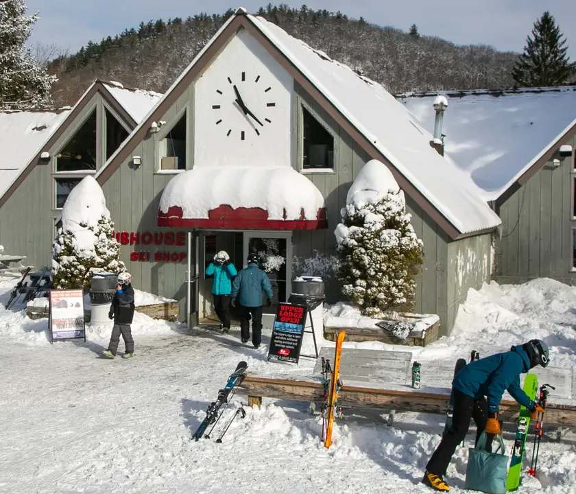 The Lower Lodge at Ski Butternut, which features a ski rental shop.