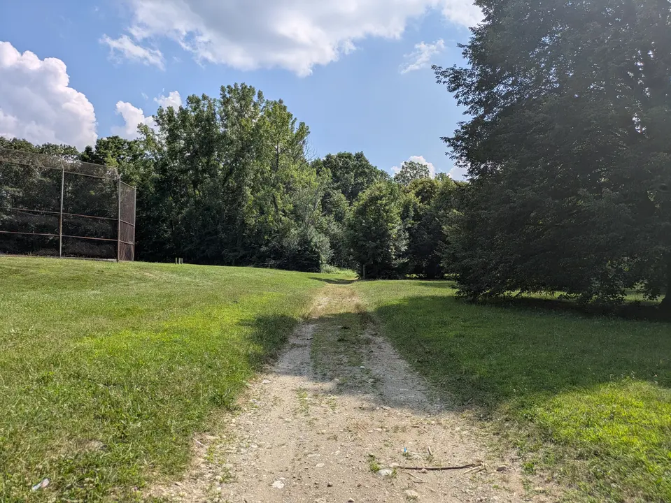 Trail running past Baseball Fields