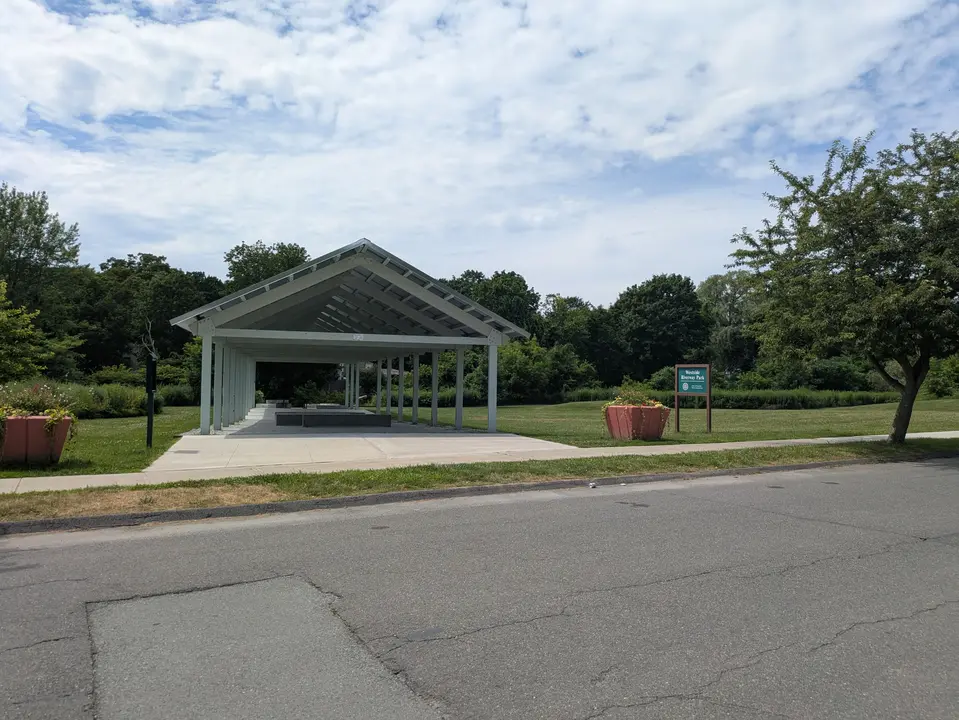 View of the pavilion from Dewey Ave
