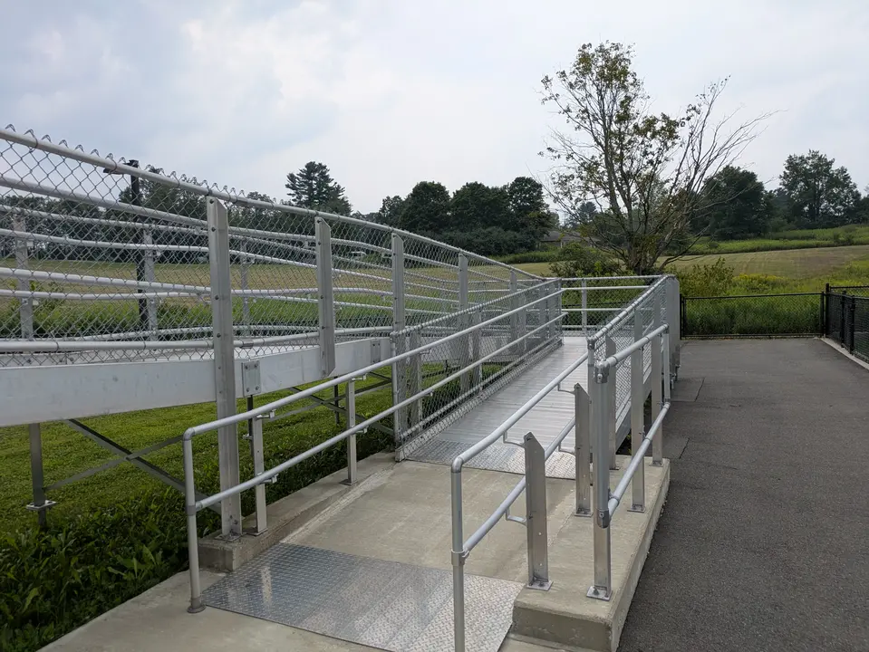 Ramp leading up on to the bleachers at the Gene Dellea Community Turf field