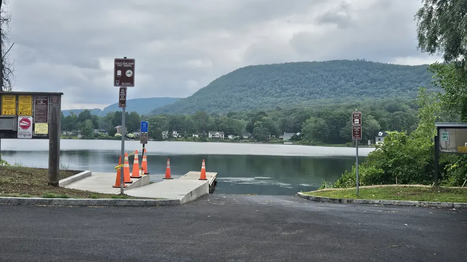 The ramp that leads into the water and boat launch.