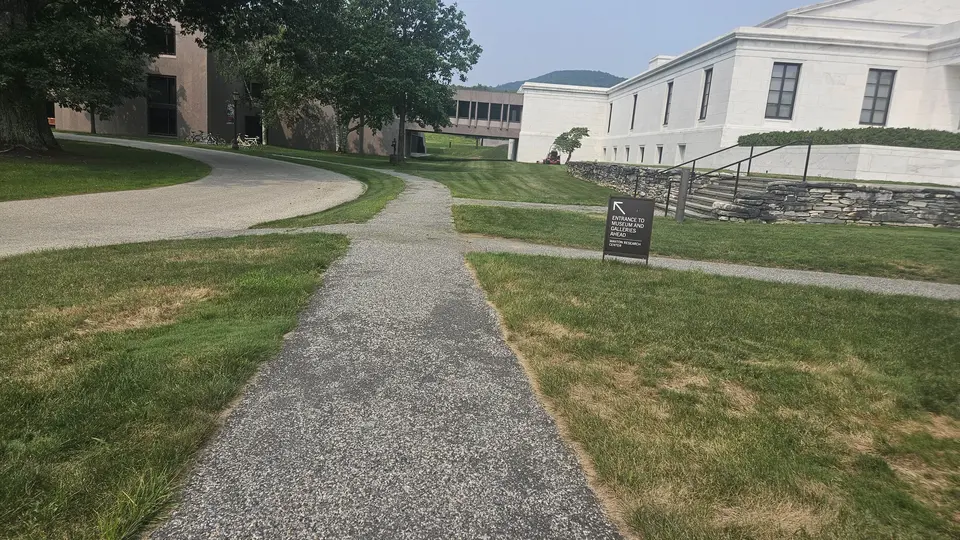 One of the flat and even paths that lead to an outdoor art installation.