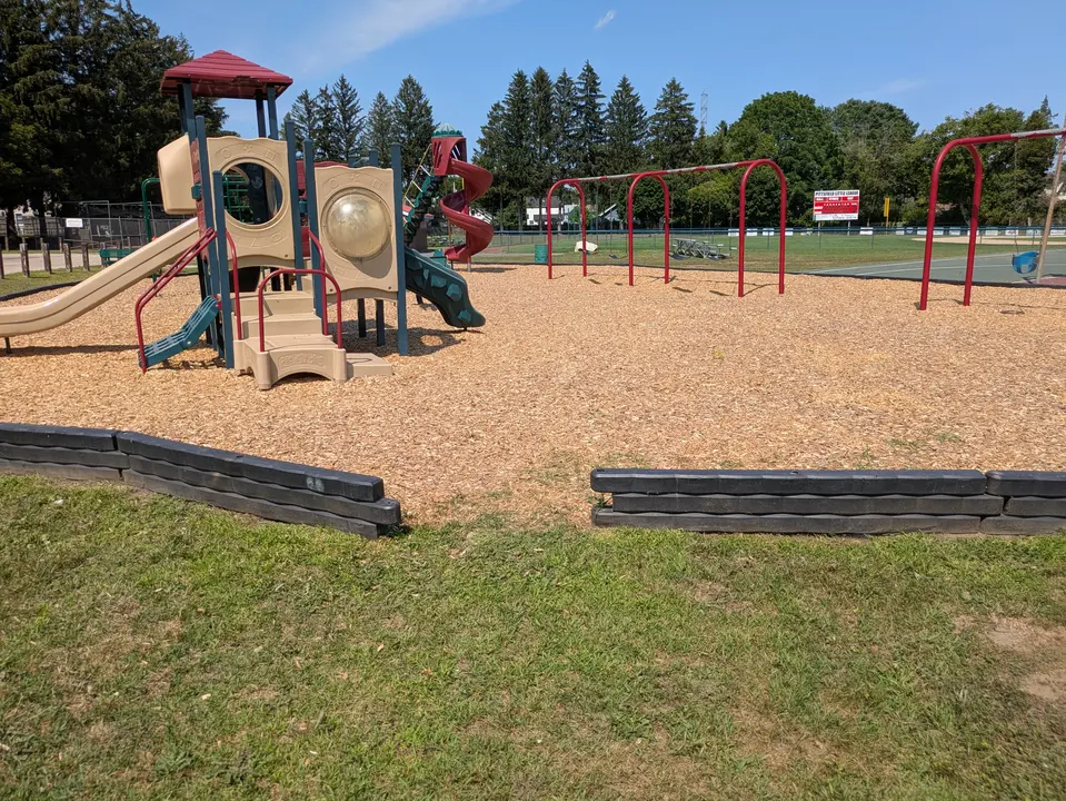 Break in the lip around the playground