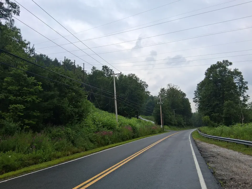 Parking for Housatonic River Access (right), off Tyringham Road.