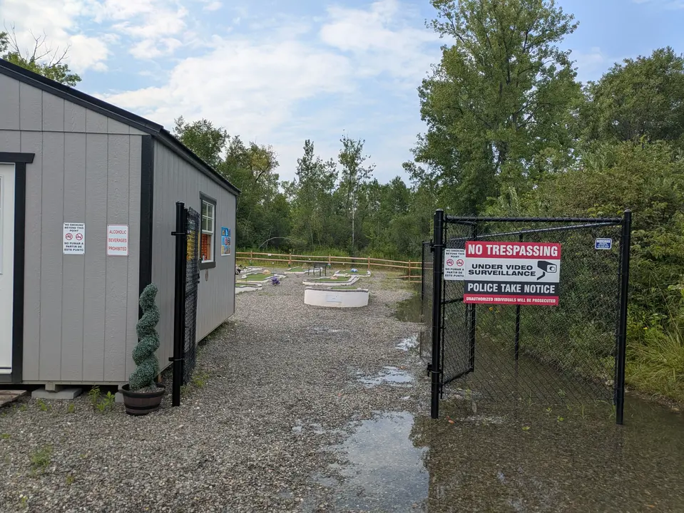 Entrance to the mini golf course at K&M Bowling