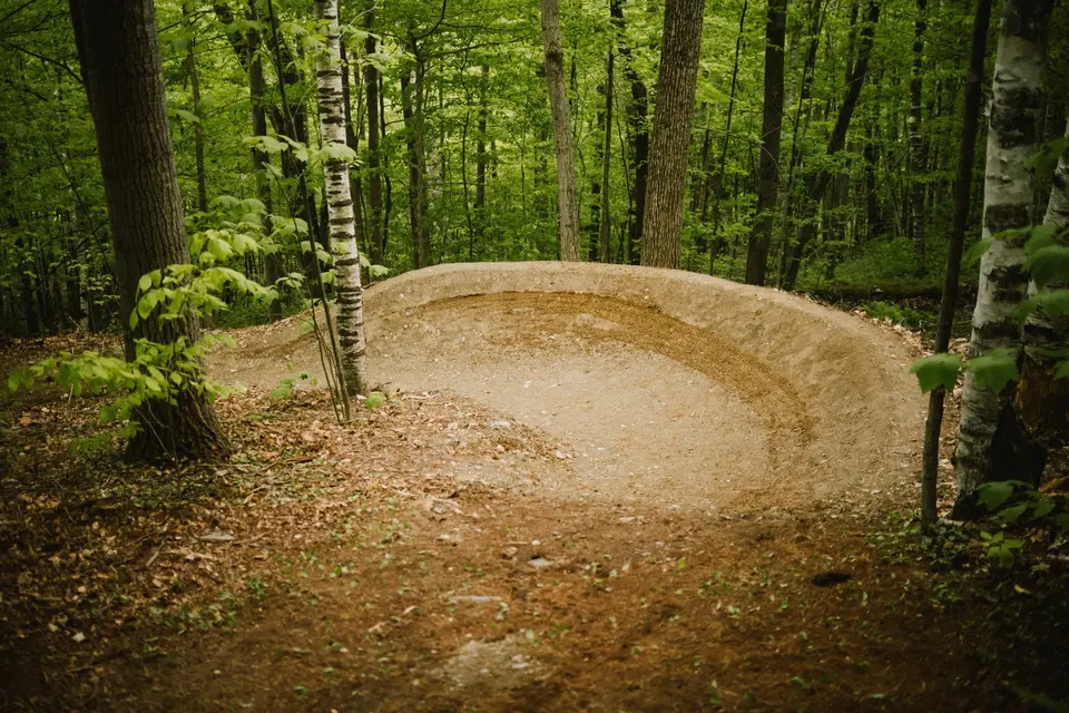 Corner on a mountain bike trail.